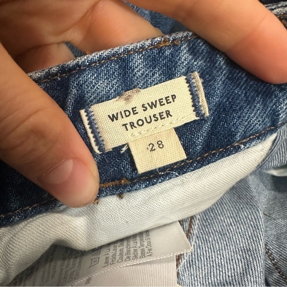 NWOT Madewell Java wash Wide Sweep Denim Trousers - Picture 6 of 7